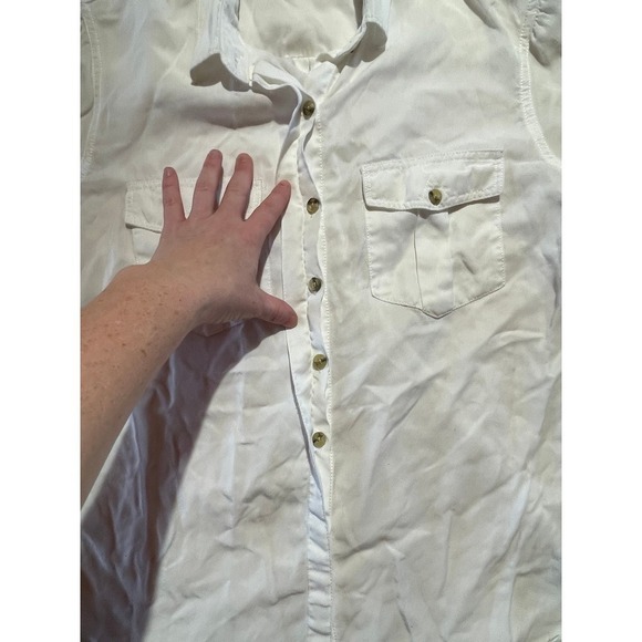 Harper White Long Sleeve Button Down Collared Shirt Womens Size S - Picture 3 of 6